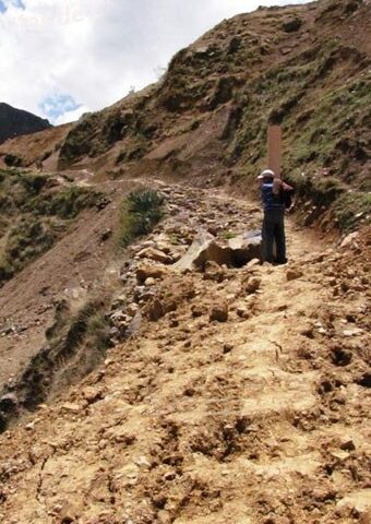 Minería ilegal destruye Camino Inca en zona de Cachicadan, Santiago de Chuco, La Libertad
