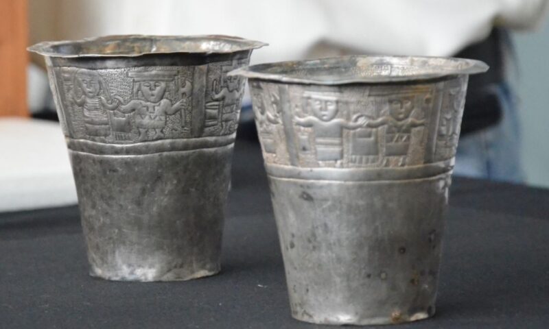Restauran vasos (aquillas) de plata descubiertas en Purunllacta de Soloco, Amazonas