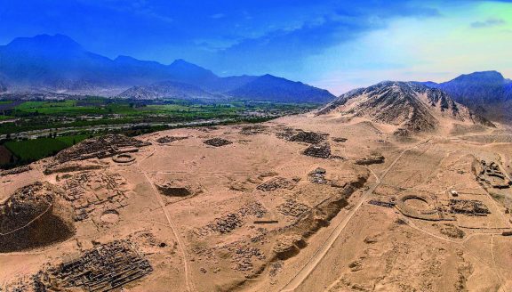 El área monumental de Caral.